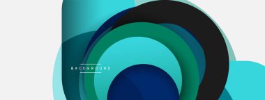 Vektör yuvarlak şekilli daireler minimum geometrik arkaplan. Duvar kağıdı afişi veya iniş sayfası için vektör illüstrasyonu