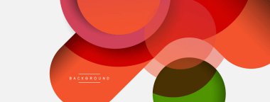 Çember ve yuvarlak şekiller soyut arkaplan. Duvar kağıdı afişi veya iniş sayfası için vektör illüstrasyonu