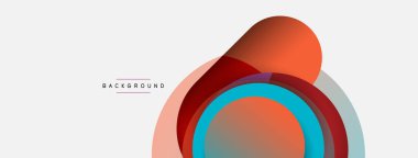 Yaratıcı geometrik duvar kağıdı. Asgari soyut arkaplan. Duvar kağıdı arkaplanı veya iniş sayfası için daire bileşimi vektör çizimi