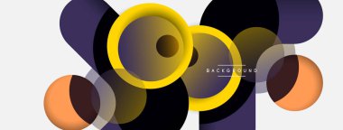 Vektör yuvarlak şekilli daireler minimum geometrik arkaplan. Duvar kağıdı afişi veya iniş sayfası için vektör illüstrasyonu