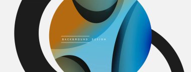 Yaratıcı geometrik duvar kağıdı. Asgari soyut arkaplan. Duvar kağıdı arkaplanı veya iniş sayfası için daire ve dalga kompozisyon vektör çizimi