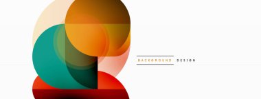 Yaratıcı geometrik duvar kağıdı. Asgari çember üçgen ve kare çizgi soyut arkaplan. Duvar kağıdı afişi veya iniş sayfası için vektör illüstrasyonu