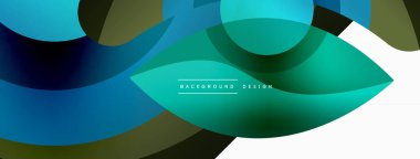 Renkli geometrik şekilli soyut arkaplan. Yuvarlak şekilli, daire ve çizgilerle çok güzel bir arka plan. Geometrik tasarım. Vektör illüstrasyonu