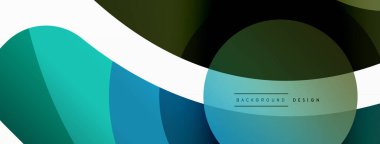 Renkli geometrik şekilli soyut arkaplan. Yuvarlak şekilli, daire ve çizgilerle çok güzel bir arka plan. Geometrik tasarım. Vektör illüstrasyonu