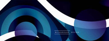 Renkli geometrik şekilli soyut arkaplan. Yuvarlak şekilli, daire ve çizgilerle çok güzel bir arka plan. Geometrik tasarım. Vektör illüstrasyonu