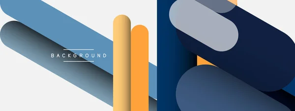 Overlappende ronde vormen en lijnen achtergrond. Vector illustratie voor behang banner achtergrond of landing page — Stockvector