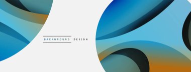 Yaratıcı geometrik duvar kağıdı. Asgari soyut arkaplan. Duvar kağıdı arkaplanı veya iniş sayfası için daire ve dalga kompozisyon vektör çizimi