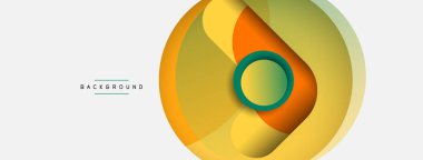 Çember ve yuvarlak şekiller soyut arkaplan. Duvar kağıdı afişi veya iniş sayfası için vektör illüstrasyonu