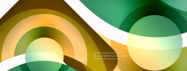 Renkli geometrik şekilli soyut arkaplan. Yuvarlak şekilli, daire ve çizgilerle çok güzel bir arka plan. Geometrik tasarım. Vektör illüstrasyonu