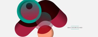 Vektör yuvarlak şekilli daireler minimum geometrik arkaplan. Duvar kağıdı afişi veya iniş sayfası için vektör illüstrasyonu