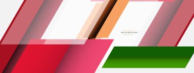 Vektör arkaplanı. Gölge efektli soyut örtüşen renk çizgileri tasarımı. Duvar kağıdı afişi için resim arkaplanı veya iniş sayfası