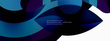 Renkli geometrik şekilli soyut arkaplan. Yuvarlak şekilli, daire ve çizgilerle çok güzel bir arka plan. Geometrik tasarım. Vektör illüstrasyonu