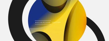 Yaratıcı geometrik duvar kağıdı. Asgari soyut arkaplan. Duvar kağıdı arkaplanı veya iniş sayfası için daire ve dalga kompozisyon vektör çizimi