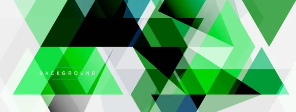 Composición de triángulos de color, fondo abstracto geométrico. Techno o concepto de negocio, patrón para fondo de pantalla, banner, fondo, landing page — Vector de stock