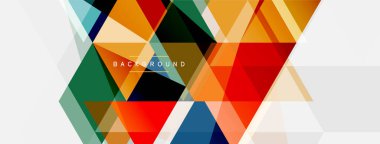 Mozaik üçgenler geometrik arkaplan. Tekno veya iş konsepti, duvar kağıdı, afiş, arkaplan, iniş sayfası deseni