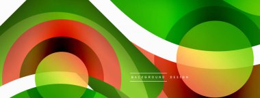 Renkli geometrik şekilli soyut arkaplan. Yuvarlak şekilli, daire ve çizgilerle çok güzel bir arka plan. Geometrik tasarım. Vektör illüstrasyonu