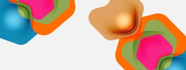 Beyaz arka planda renkli ok şekilleri. Minimum geometrik soyut arkaplan. Duvar kağıdı afişi veya iniş sayfası için vektör illüstrasyonu