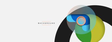 Yaratıcı geometrik duvar kağıdı. Asgari soyut arkaplan. Duvar kağıdı arkaplanı veya iniş sayfası için daire bileşimi vektör çizimi