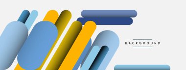 Yuvarlak şekiller ve çizgiler üst üste biniyor. Duvar kağıdı afişi veya iniş sayfası için vektör illüstrasyonu