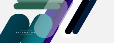 Yuvarlak şekiller ve çizgiler üst üste biniyor. Duvar kağıdı afişi veya iniş sayfası için vektör illüstrasyonu