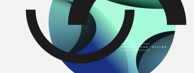 Yaratıcı geometrik duvar kağıdı. Asgari soyut arkaplan. Duvar kağıdı arkaplanı veya iniş sayfası için daire ve dalga kompozisyon vektör çizimi