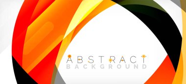 Geometrik soyut arkaplan. Üst üste binen renk şekilleriyle çember oluşturuldu. Duvar Kağıdı, Sancak, Arkaplan, İniş Sayfası için Vektör İllüstrasyonu