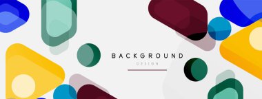 Soyut yuvarlak geometrik şekiller ve daireler. Duvar kağıdı, afiş, arkaplan veya iniş için moda tekno iş şablonu