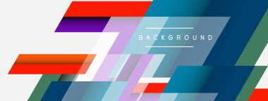 Vektör arkaplanı. Gölge efektli soyut örtüşen renk çizgileri tasarımı. Duvar kağıdı afişi için resim arkaplanı veya iniş sayfası