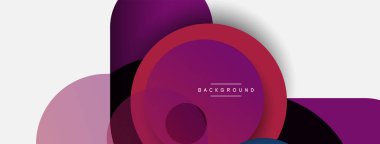 Yaratıcı geometrik duvar kağıdı. Asgari soyut arkaplan. Duvar kağıdı arkaplanı veya iniş sayfası için daire bileşimi vektör çizimi