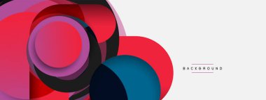 Yaratıcı geometrik duvar kağıdı. Asgari soyut arkaplan. Duvar kağıdı arkaplanı veya iniş sayfası için daire bileşimi vektör çizimi