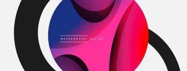 Yaratıcı geometrik duvar kağıdı. Asgari soyut arkaplan. Duvar kağıdı arkaplanı veya iniş sayfası için daire ve dalga kompozisyon vektör çizimi