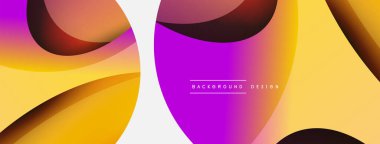 Yaratıcı geometrik duvar kağıdı. Asgari soyut arkaplan. Duvar kağıdı arkaplanı veya iniş sayfası için daire ve dalga kompozisyon vektör çizimi