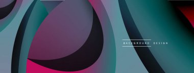Yaratıcı geometrik duvar kağıdı. Asgari soyut arkaplan. Duvar kağıdı arkaplanı veya iniş sayfası için daire ve dalga kompozisyon vektör çizimi