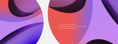 Yaratıcı geometrik duvar kağıdı. Asgari soyut arkaplan. Duvar kağıdı arkaplanı veya iniş sayfası için daire ve dalga kompozisyon vektör çizimi