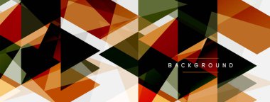 Mozaik üçgenler geometrik arkaplan. Tekno veya iş konsepti, duvar kağıdı, afiş, arkaplan, iniş sayfası deseni