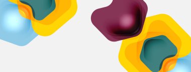 Beyaz arka planda renkli ok şekilleri. Minimum geometrik soyut arkaplan. Duvar kağıdı afişi veya iniş sayfası için vektör illüstrasyonu