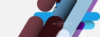 Yuvarlak şekiller ve çizgiler üst üste biniyor. Duvar kağıdı afişi veya iniş sayfası için vektör illüstrasyonu