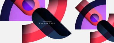 Geometrik soyut arkaplan. Duvar kağıdı arkaplanı veya iniş sayfası için yuvarlak şekiller, daireler, satır bileşimi