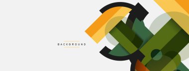 Geometrik şekiller bileşim soyut arkaplan. Çember çizgileri ve dikdörtgenler. Duvar kağıdı afişi veya iniş sayfası için vektör illüstrasyonu