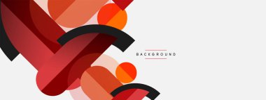 Geometrik şekiller bileşim soyut arkaplan. Çember çizgileri ve dikdörtgenler. Duvar kağıdı afişi veya iniş sayfası için vektör illüstrasyonu