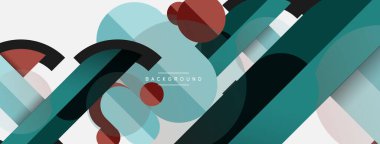 Yuvarlak geometrik şekiller çizgiler ve daireler. Duvar kağıdı afişi ya da iniş sayfası için vektör şablonu