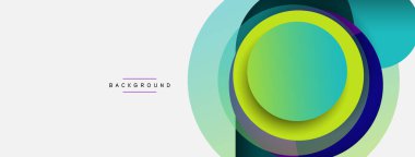 Çember ve yuvarlak şekiller soyut arkaplan. Duvar kağıdı afişi veya iniş sayfası için vektör illüstrasyonu