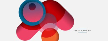 Vektör yuvarlak şekilli daireler minimum geometrik arkaplan. Duvar kağıdı afişi veya iniş sayfası için vektör illüstrasyonu