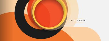 Yaratıcı geometrik duvar kağıdı. Asgari soyut arkaplan. Duvar kağıdı arkaplanı veya iniş sayfası için daire bileşimi vektör çizimi