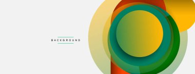 Çember ve yuvarlak şekiller soyut arkaplan. Duvar kağıdı afişi veya iniş sayfası için vektör illüstrasyonu