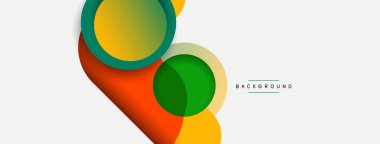 Yaratıcı geometrik duvar kağıdı. Asgari soyut arkaplan. Duvar kağıdı arkaplanı veya iniş sayfası için daire bileşimi vektör çizimi