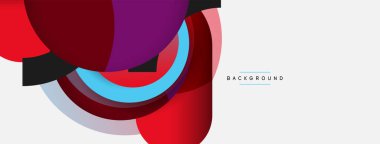 Vektör yuvarlak şekilli daireler minimum geometrik arkaplan. Duvar kağıdı afişi veya iniş sayfası için vektör illüstrasyonu