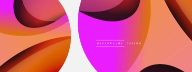 Yaratıcı geometrik duvar kağıdı. Asgari soyut arkaplan. Duvar kağıdı arkaplanı veya iniş sayfası için daire ve dalga kompozisyon vektör çizimi