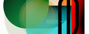 Yaratıcı geometrik duvar kağıdı. Asgari çember üçgen ve kare çizgi soyut arkaplan. Duvar kağıdı afişi veya iniş sayfası için vektör illüstrasyonu