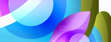 Yaratıcı geometrik duvar kağıdı. Asgari soyut arkaplan. Duvar kağıdı arkaplanı veya iniş sayfası için daire dalga ve yuvarlak şekiller kompozisyon vektör çizimi